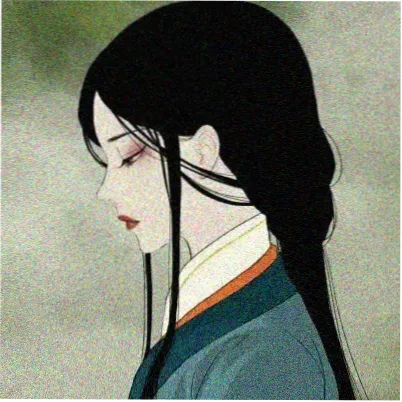 读者便签头像：戴眼镜的剪辑师侧影插画